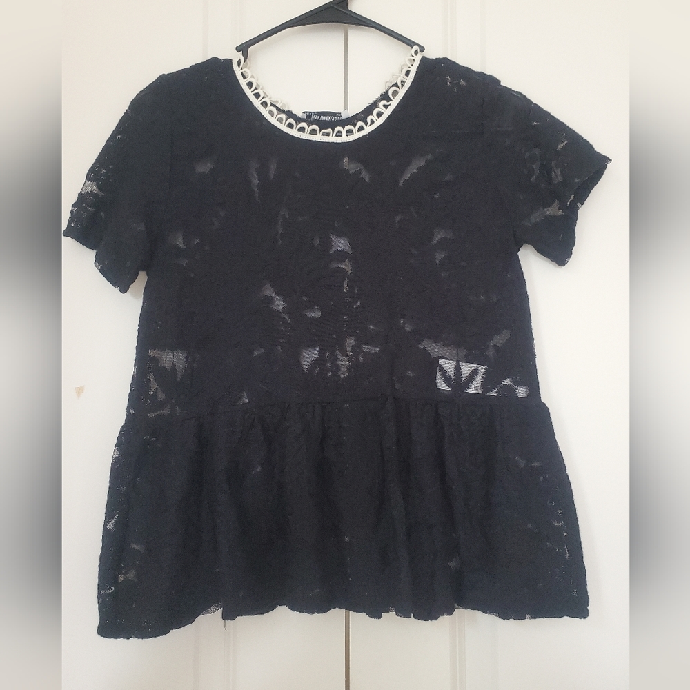 Black mesh top